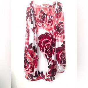 Liz Claiborne Rose Print Sleeveless Top
